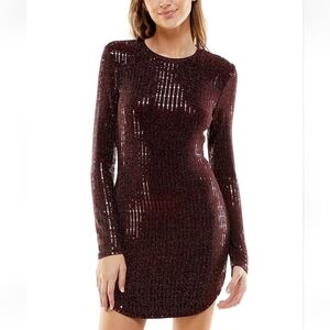 B.Darlin Metallic Body Con Dress